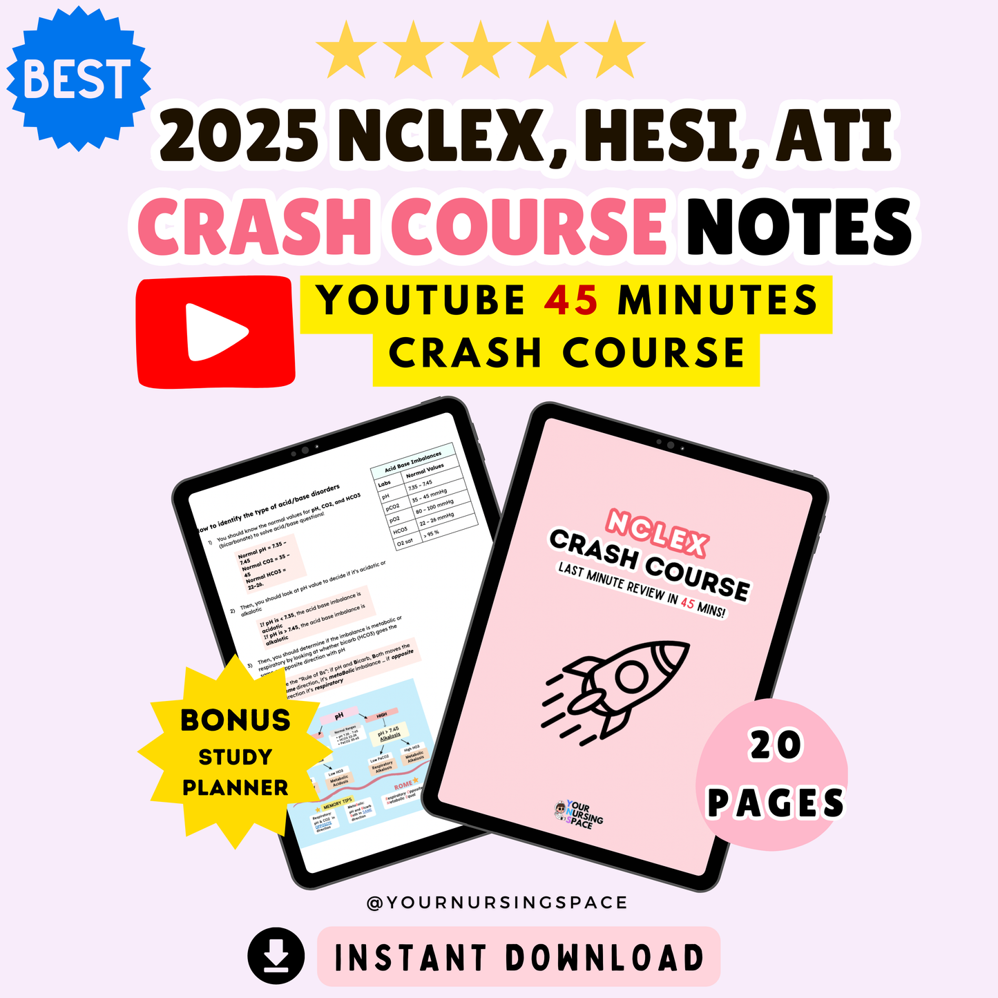 2025 NCLEX Crash Course Notes | High-Yield Study Guide & Test-Taking Strategies