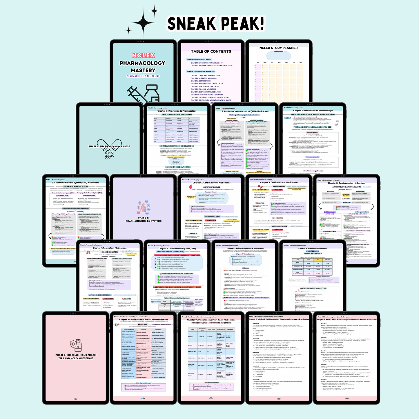 Pharmacology Mastery Notes | NCLEX Pharmacology | 65+ pages | 2025 Edition | Nursing eBook