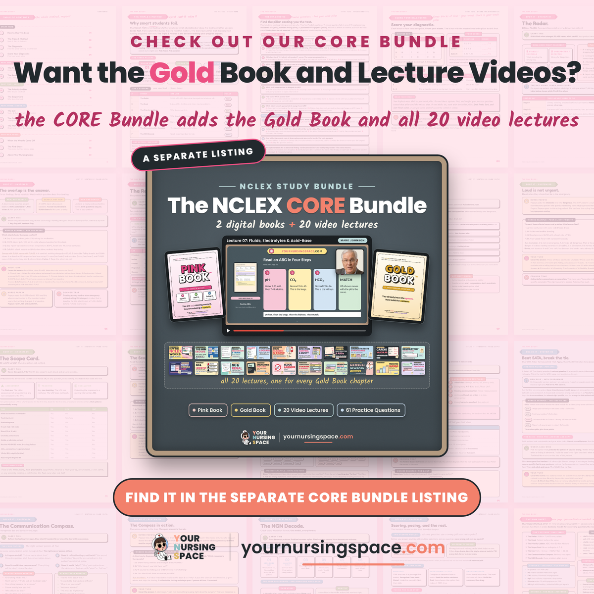 The Pink Book in the NCLEX CORE Bundle with the Gold Book