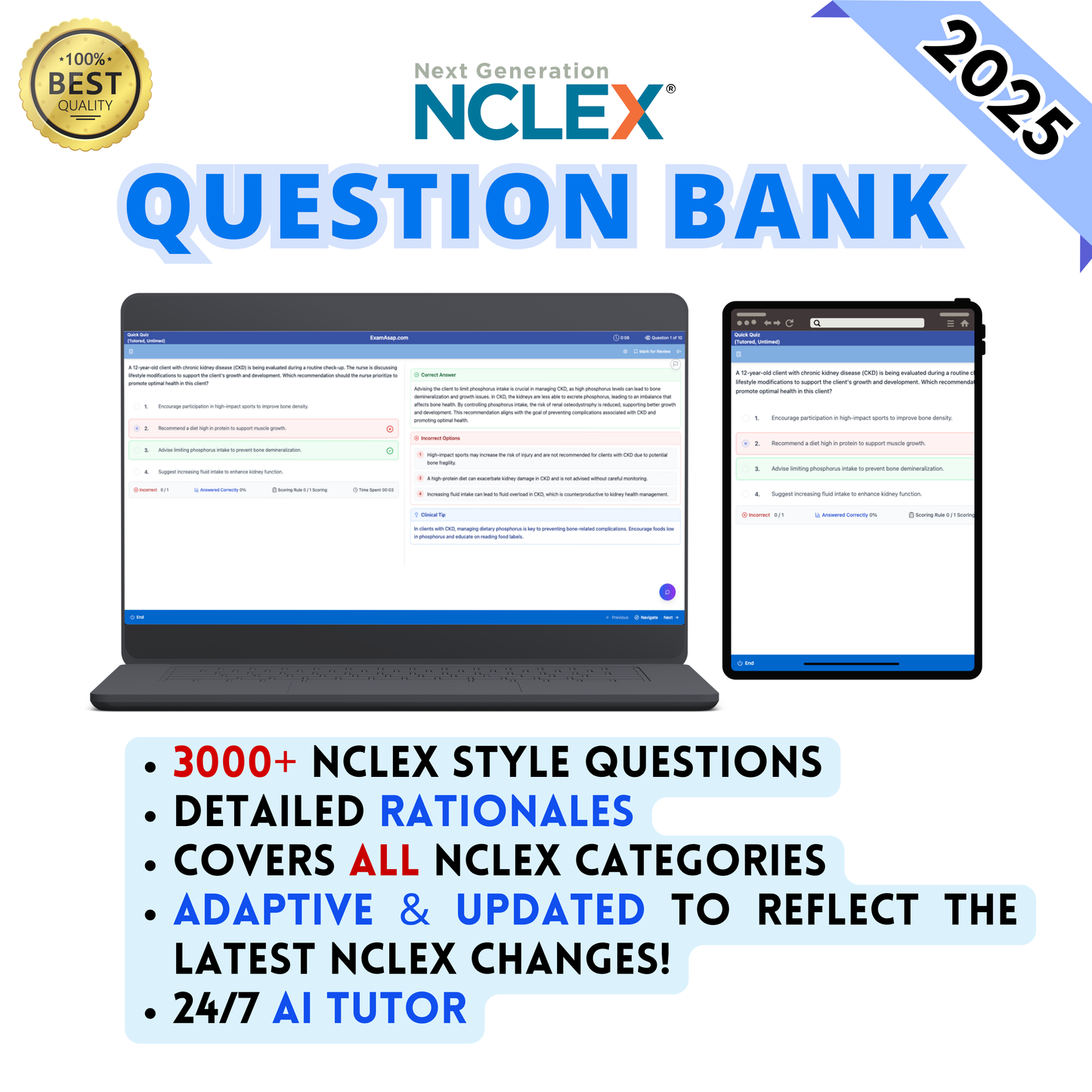 ๐ 3,000+ NCLEX Question Bank | NCLEX RN & PN Practice Test | High-Yield QBank with Rationales ๐ฉบ