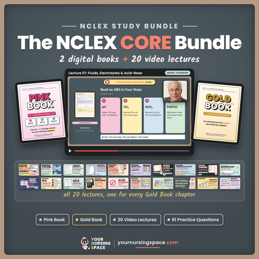 The NCLEX CORE Bundle: Pink Book, Gold Book + 20 Video Lectures