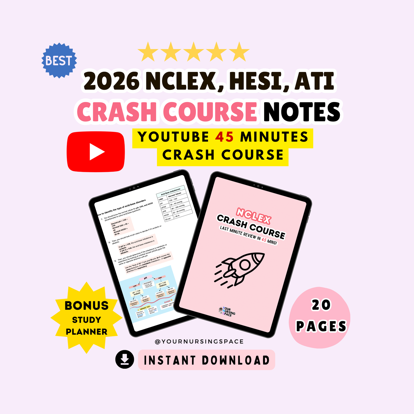 2026 NCLEX Crash Course Notes | High-Yield Study Guide & Test-Taking Strategies