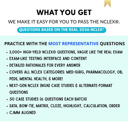 NCLEX-RN 2026 Practice Exam | 3000 Qestions | NGN Questions with Case Studies | Comprehensive Next Generation NCLEX Question Bank | PDF