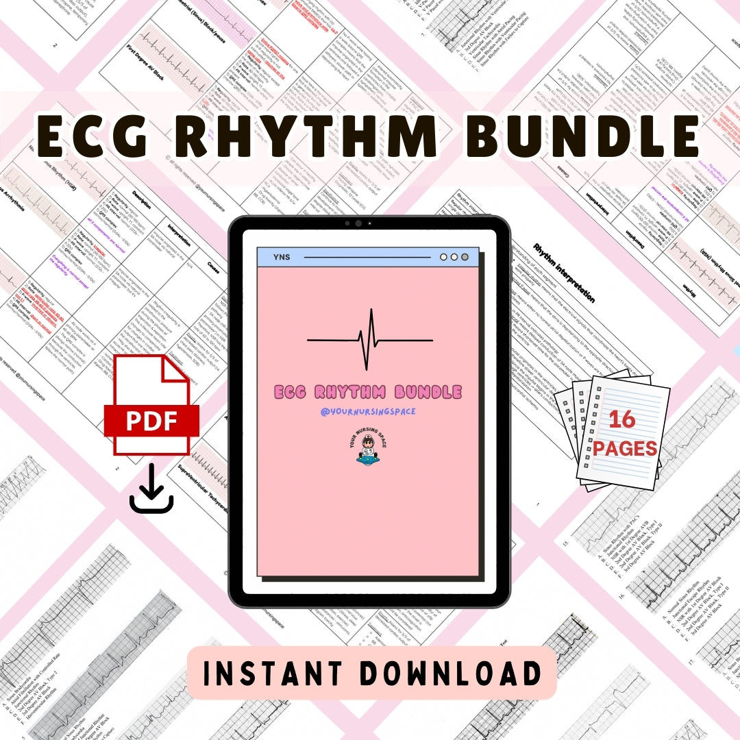 ECG & Dysrhythmia Interpretation Bundle | Nursing School and ICU Cardiac Rhythm Study Guide