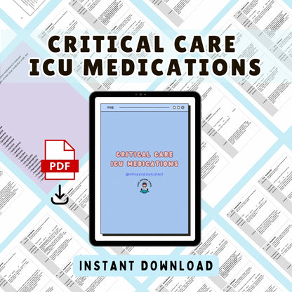 Critical Care Nursing Medications Flashcards