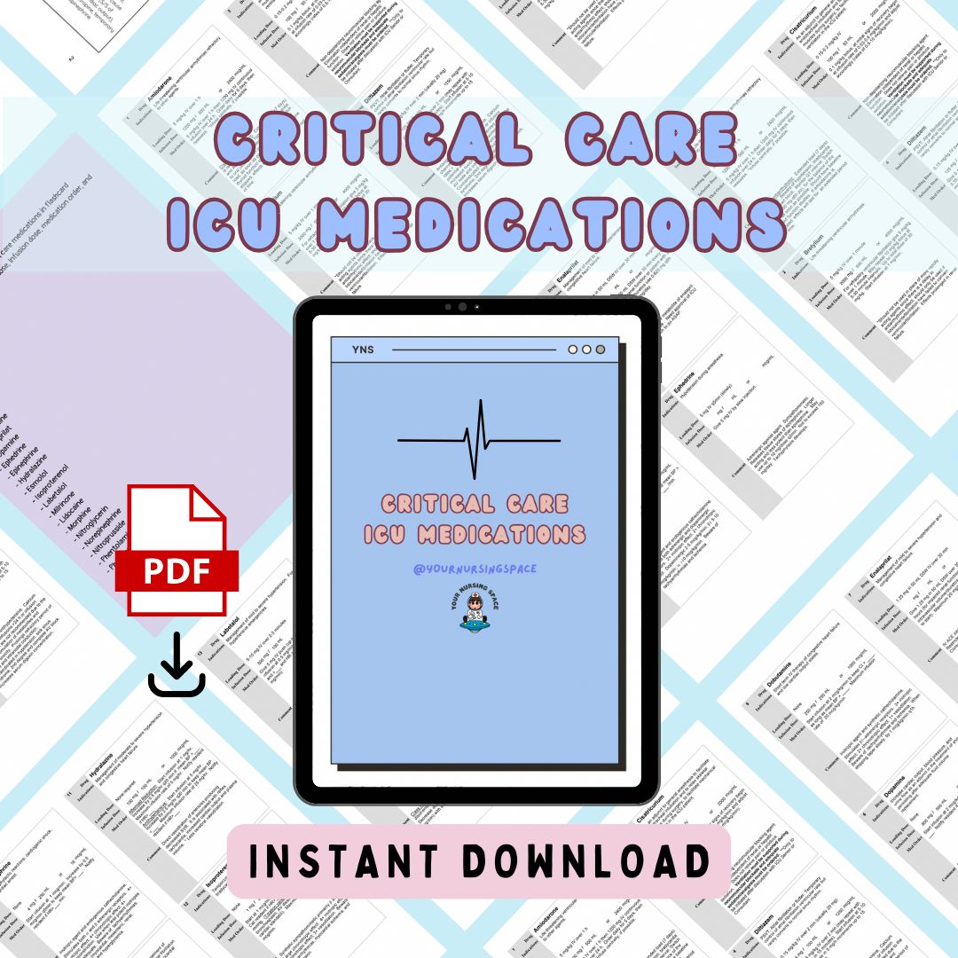 Critical Care Nursing Medications Flashcards