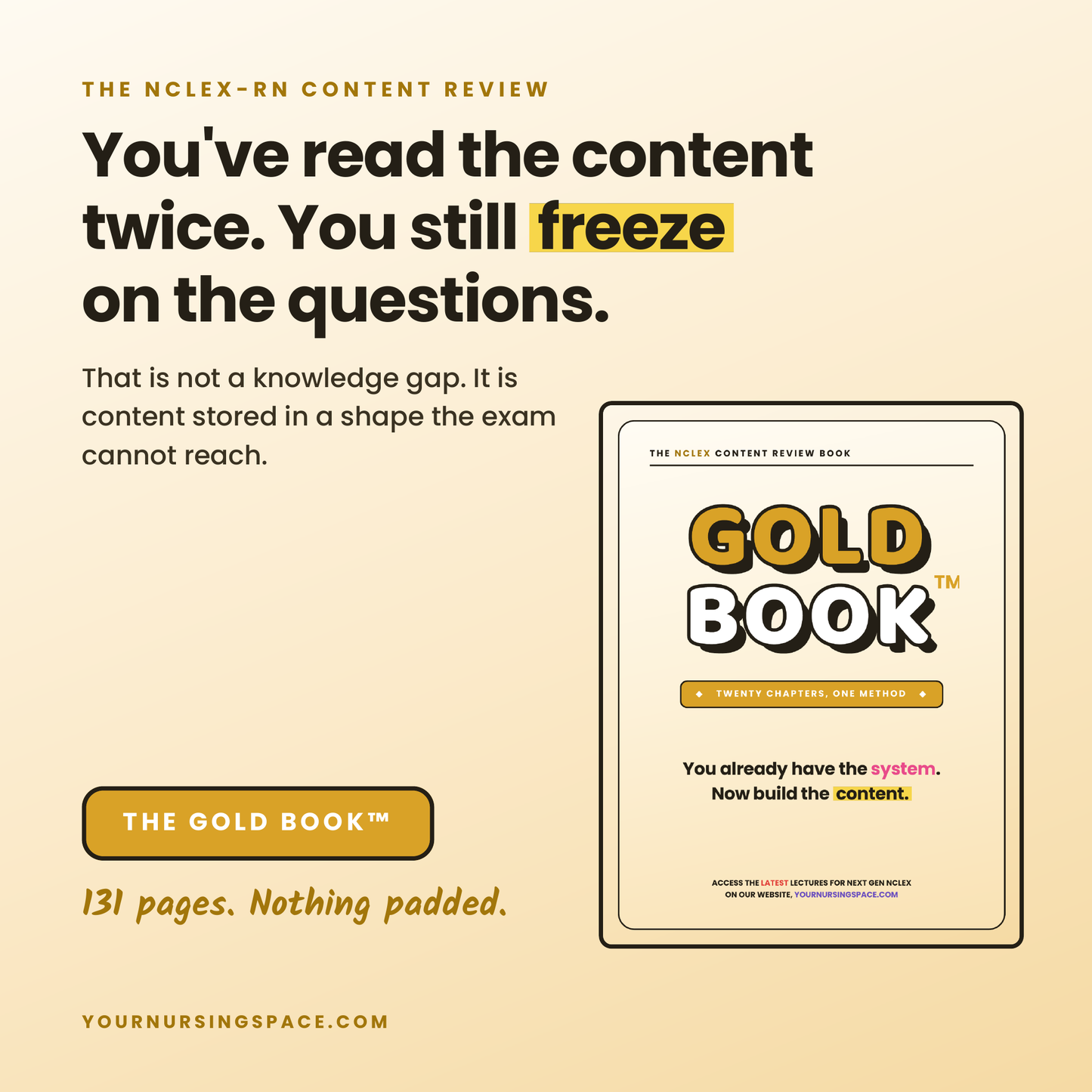 NCLEX Content Review Guide 2026 | Gold Book | 20 Chapters + Quick Reference Vault | Instant PDF
