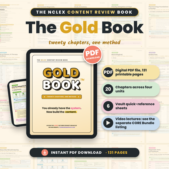 The Gold Book, NCLEX content review guide PDF 2026