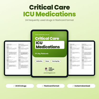Critical care nursing medication flashcards PDF for ICU nurses