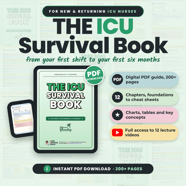 The ICU Survival Book, critical care nursing guide PDF with 12 lecture videos