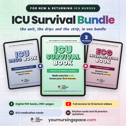 ICU Survival Bundle: ICU Survival Book + Drug Book + ECG Book PDFs + 12 Video Lectures