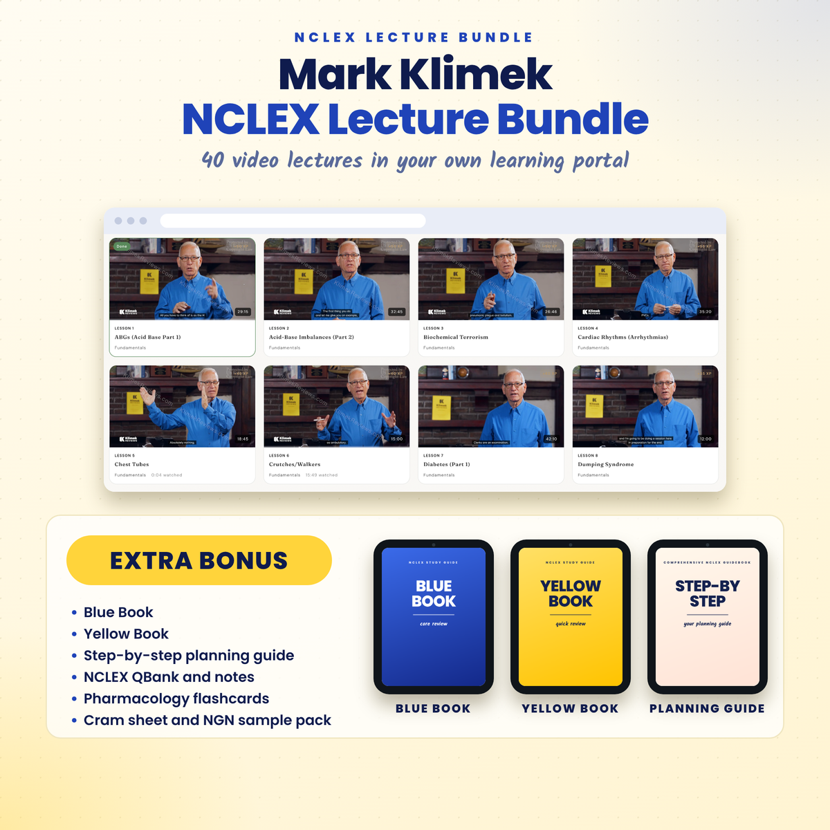 NCLEX Mega Bundle: Mark Klimek Lecture Series + Blue & Yellow Book PDF (2026)