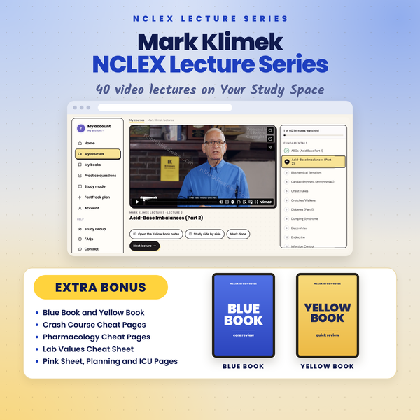 NCLEX Mega Bundle: Mark Klimek Lecture Series + Blue & Yellow Book PDF (2026)