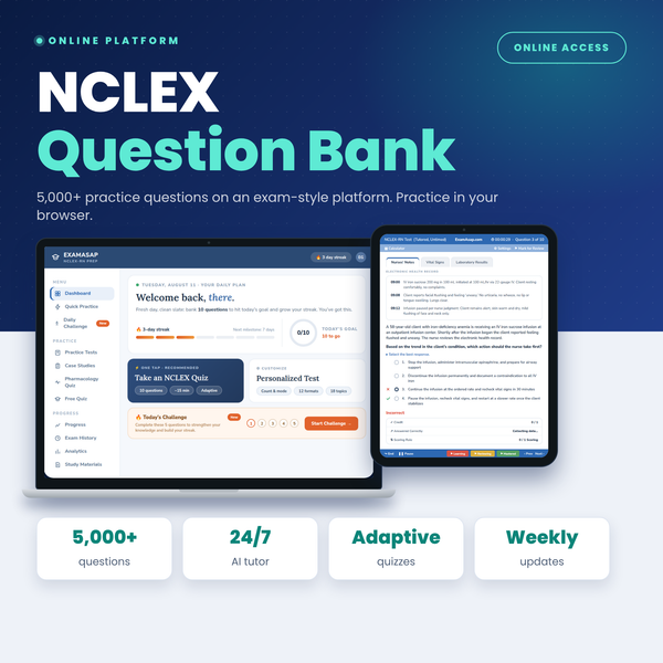 NCLEX Question Bank: 5,000+ Questions, RN and PN (Online Platform)