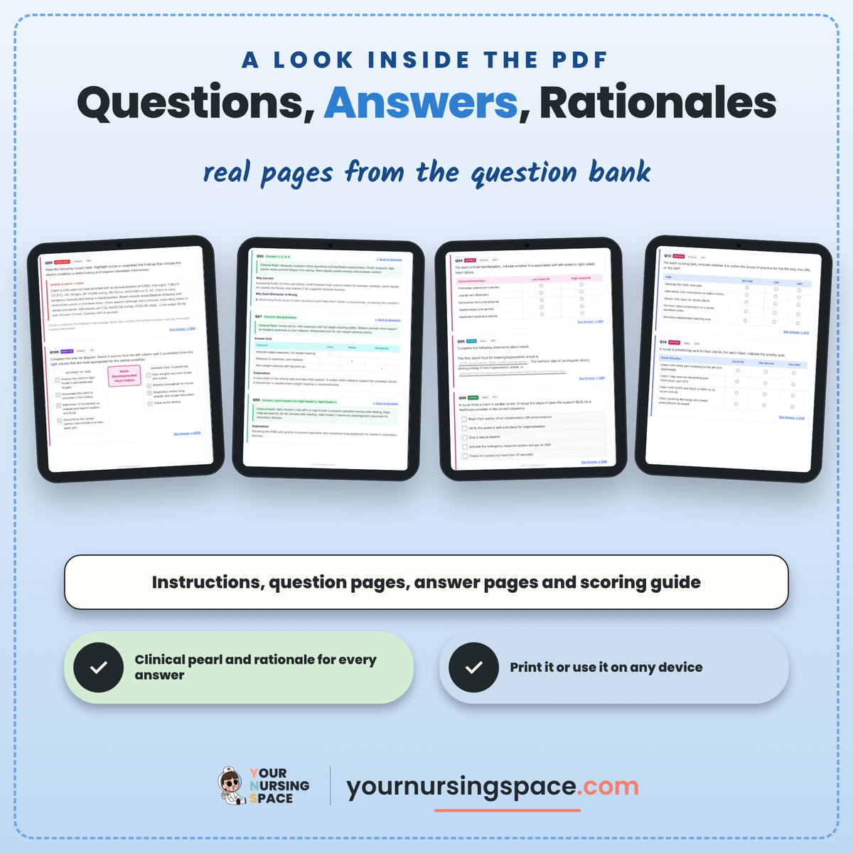 NCLEX Printable Practice Exam: 3,000 Questions (PDF, 2026)