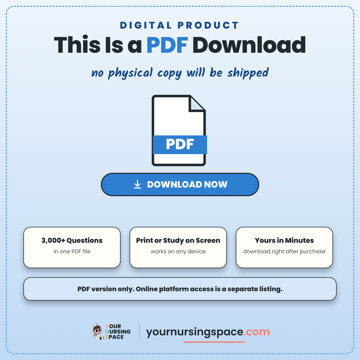 NCLEX Printable Practice Exam: 3,000 Questions (PDF, 2026)