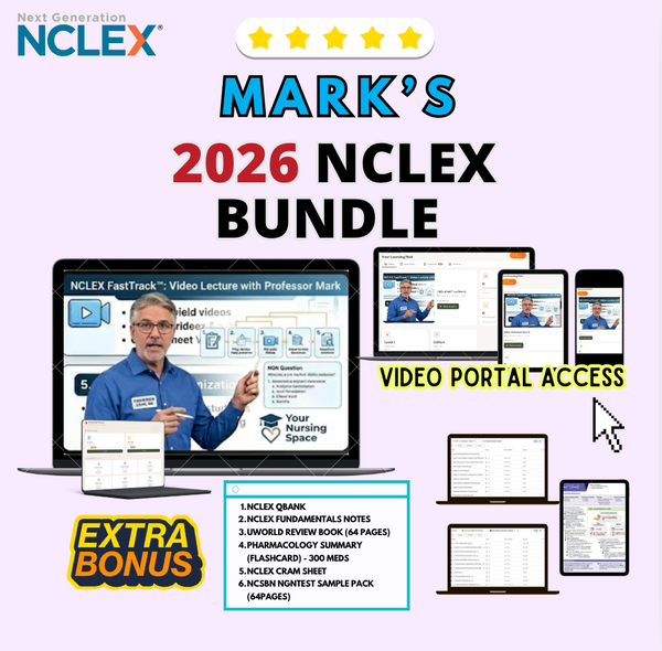 Mark's 2026 NCLEX Review Mega Bundle - video lectures and PDF guides cover