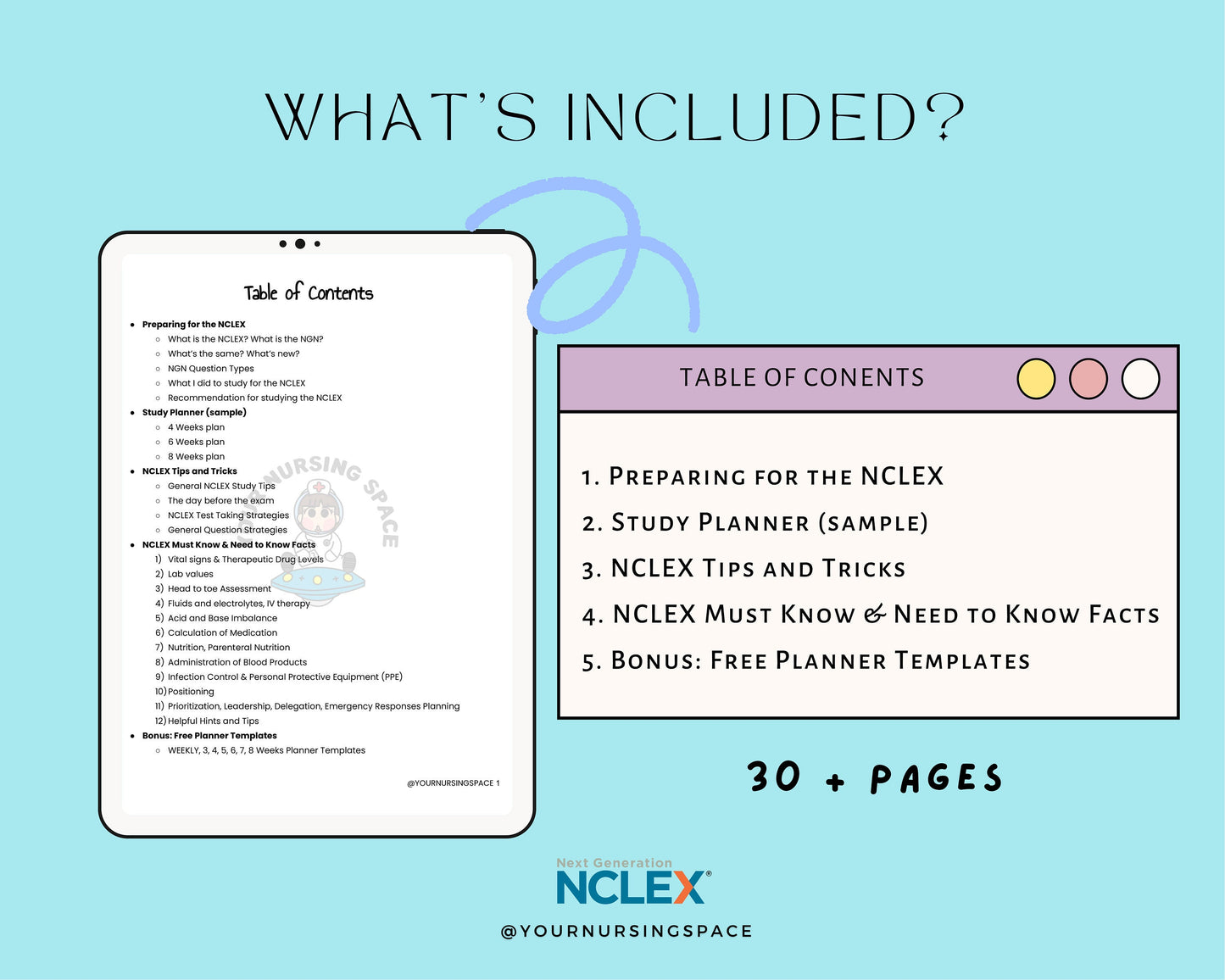 Next Generation NCLEX Preparation Book | Your Ultimate NCLEX Guide by Nurse June | 30 Pages + bonus | ETSY'S Best Seller