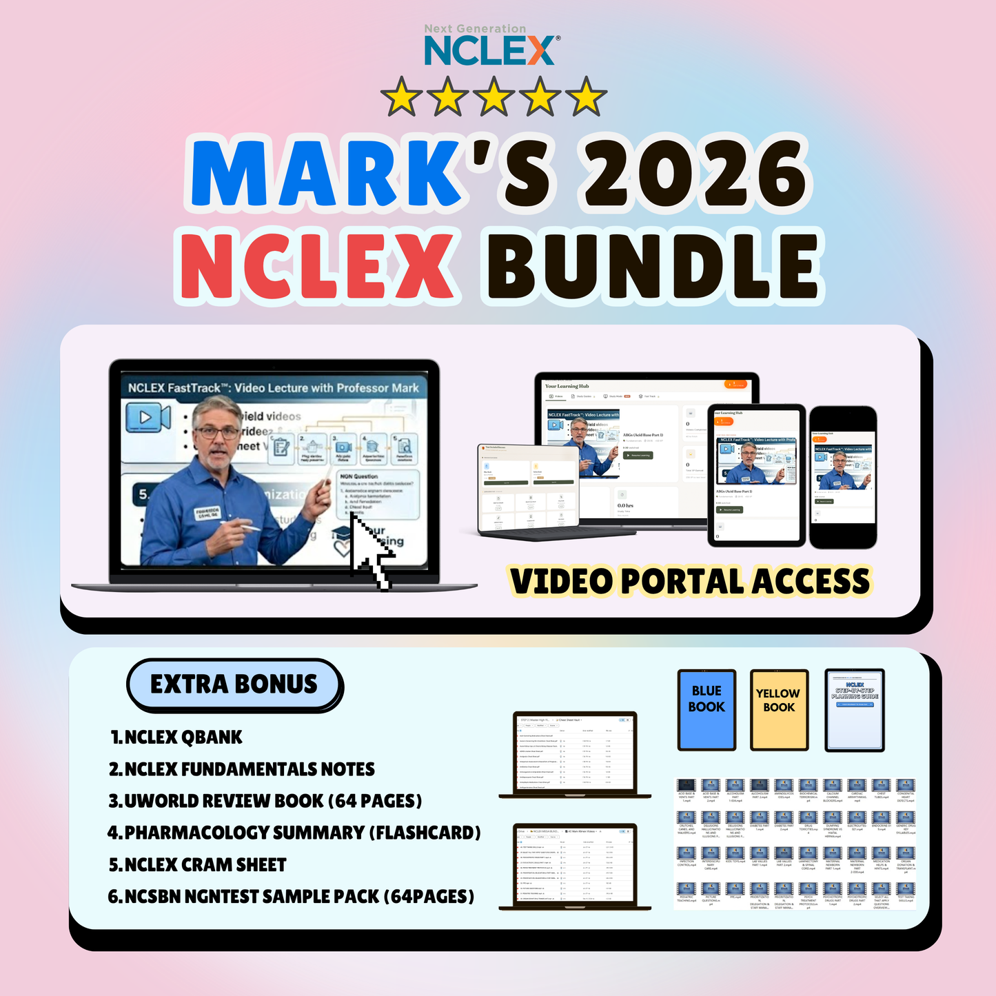Mark's 2026 NCLEX Review Mega Bundle: Video Lectures + PDF Study Guides | Professor Mark Johnson's. NCLEX Mega Bundle