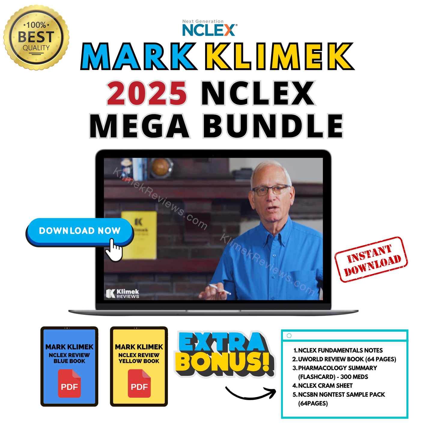 Mark Klimek 2025 Next Gen NCLEX MEGA Bundle - Latest Video Lectures & PDF Guides